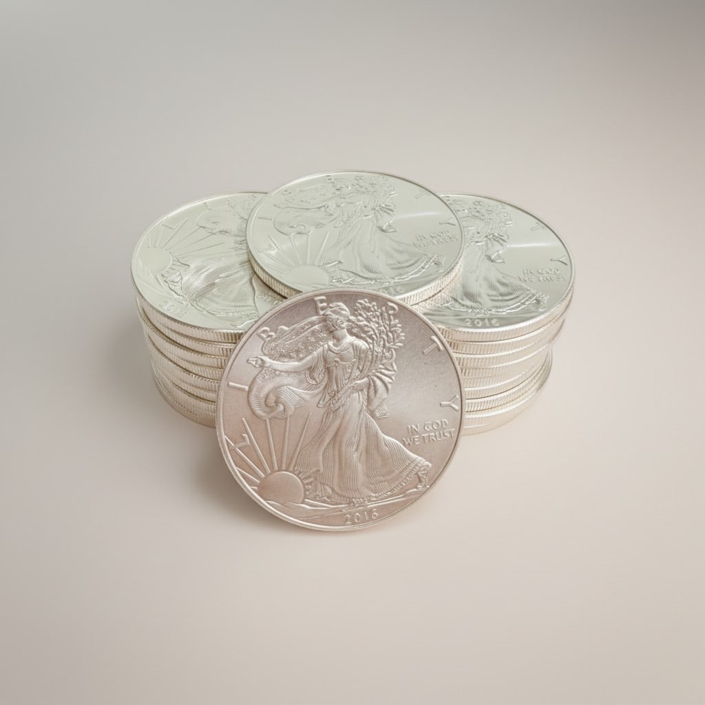 Twenty American Silver Eagle One Ounce Silver Dollars, 2016 (1 of 2)