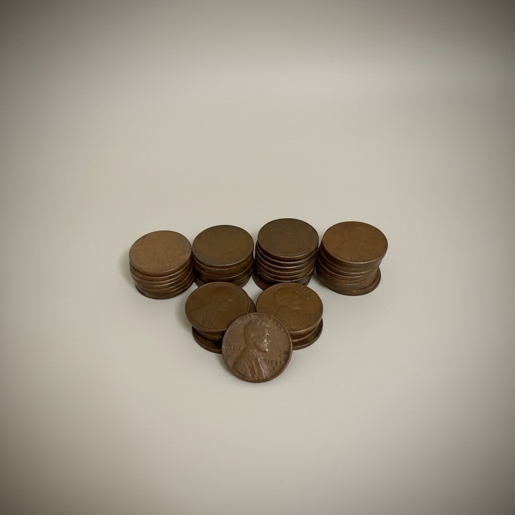 Group of 49 Lincoln Wheat Cents, 1930s–1950s (1 of 2)