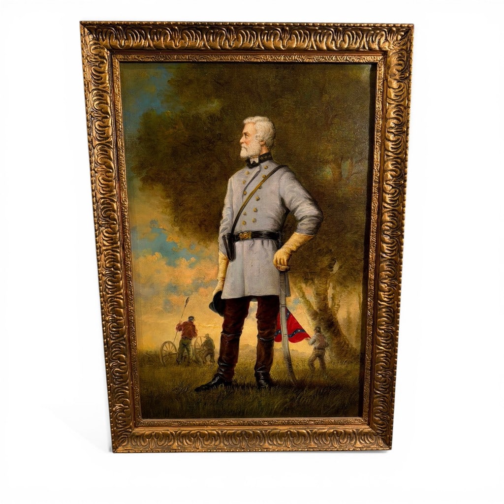 Portrait of a Confederate General, Robert E. Lee Oil on Canvas (1 of 3)