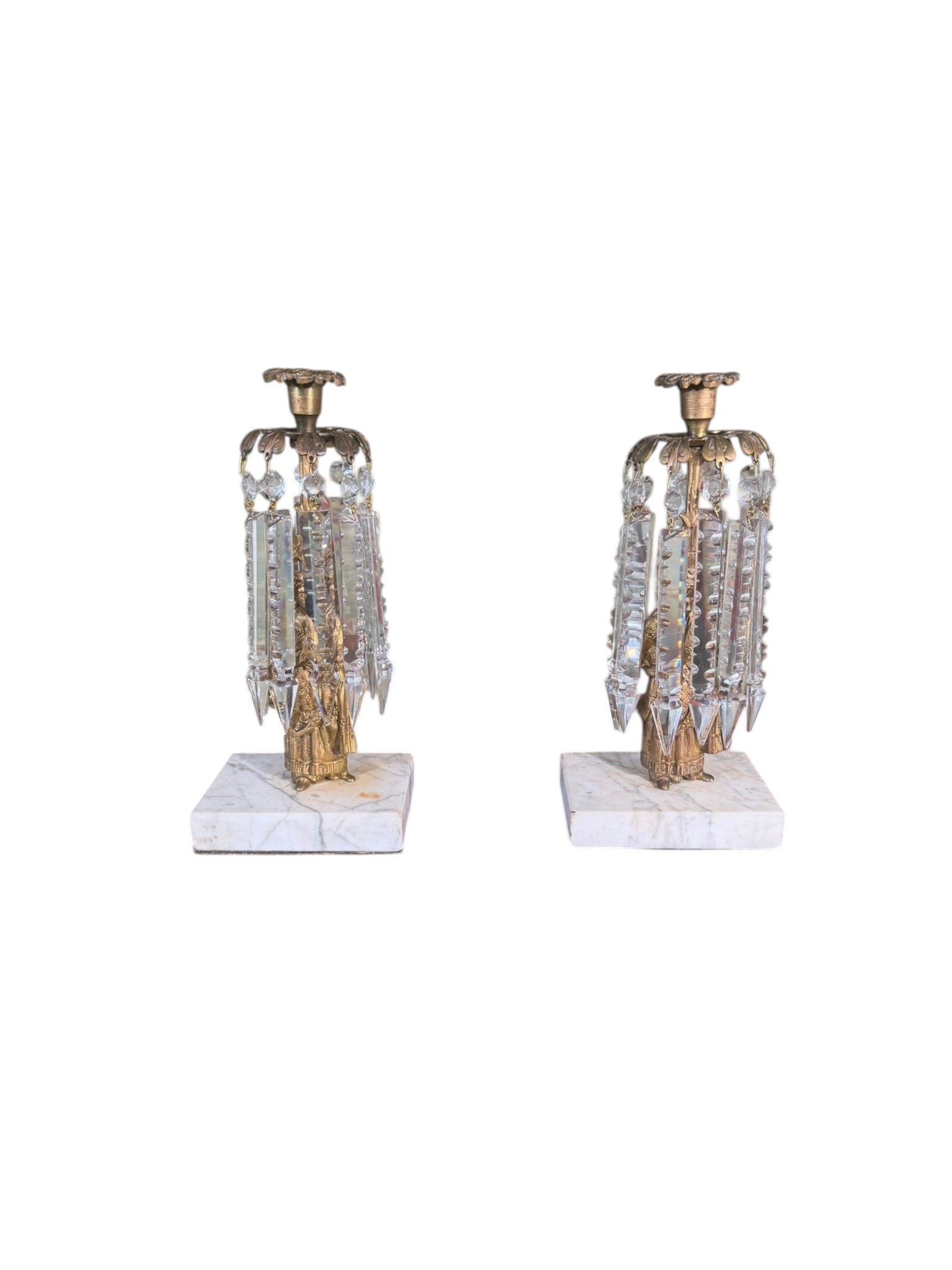 Pair of Figural Gilt Metal Girandole Candlesticks (1 of 5)