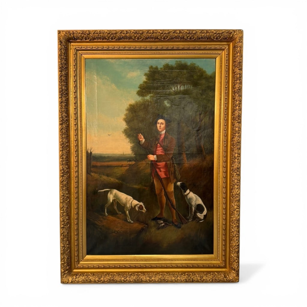 English School Sporting Portrait of a Gentleman with Dogs,19th Century, Manner of George Stubbs (1 of 8)