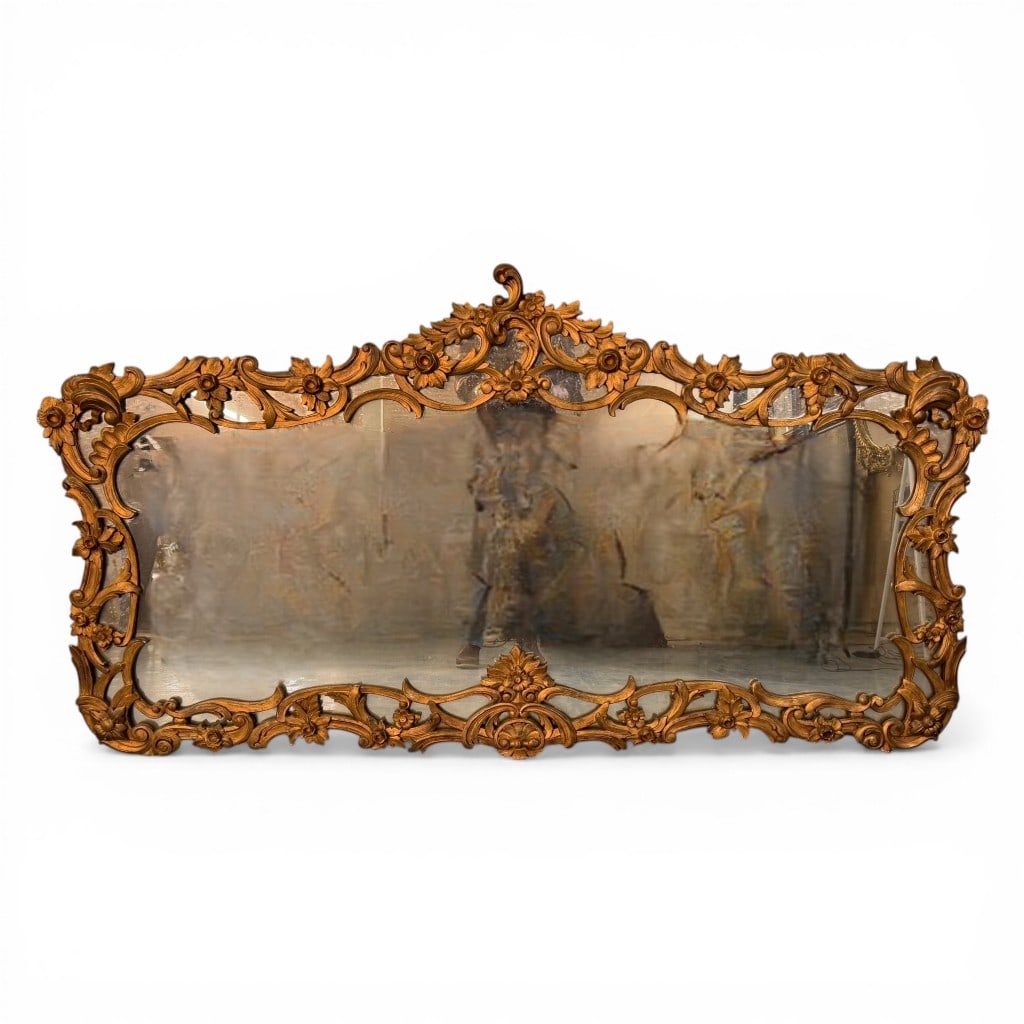 French Rococo Revival Carved Giltwood Mirror (1 of 4)