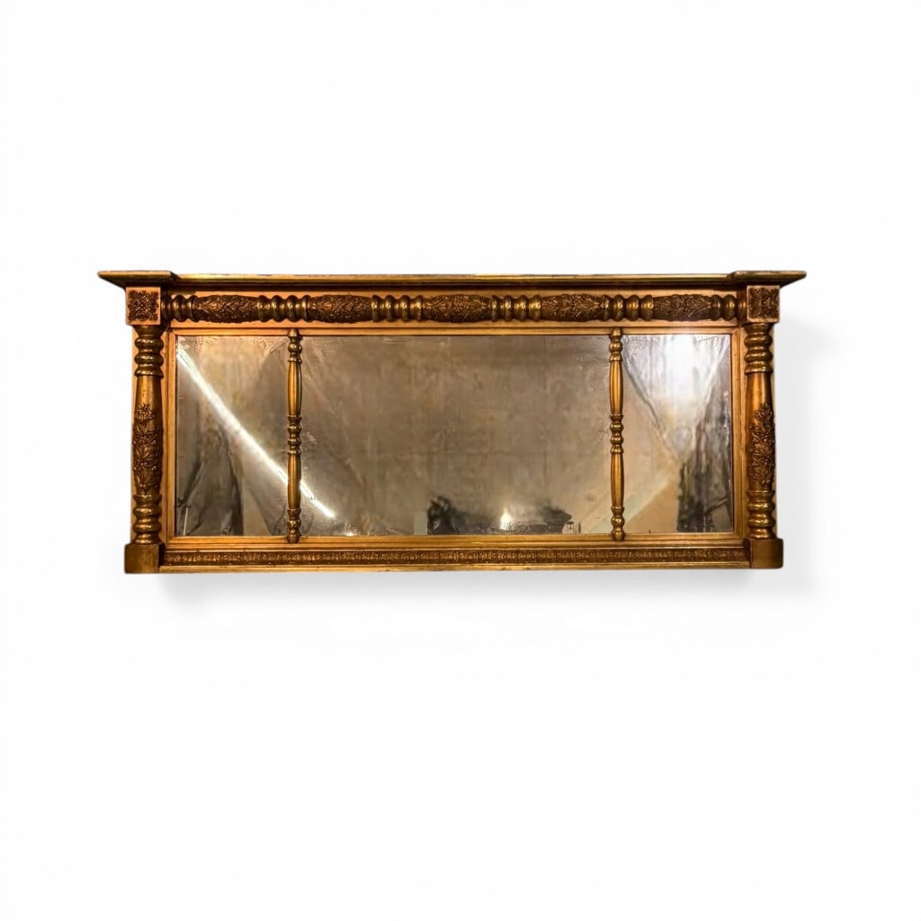 Large American Federal Style Giltwood Overmantel Mirror (1 of 7)