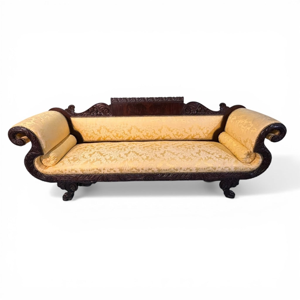 American Classical Carved Mahogany Sofa, New York, circa 1825–1840 (1 of 9)