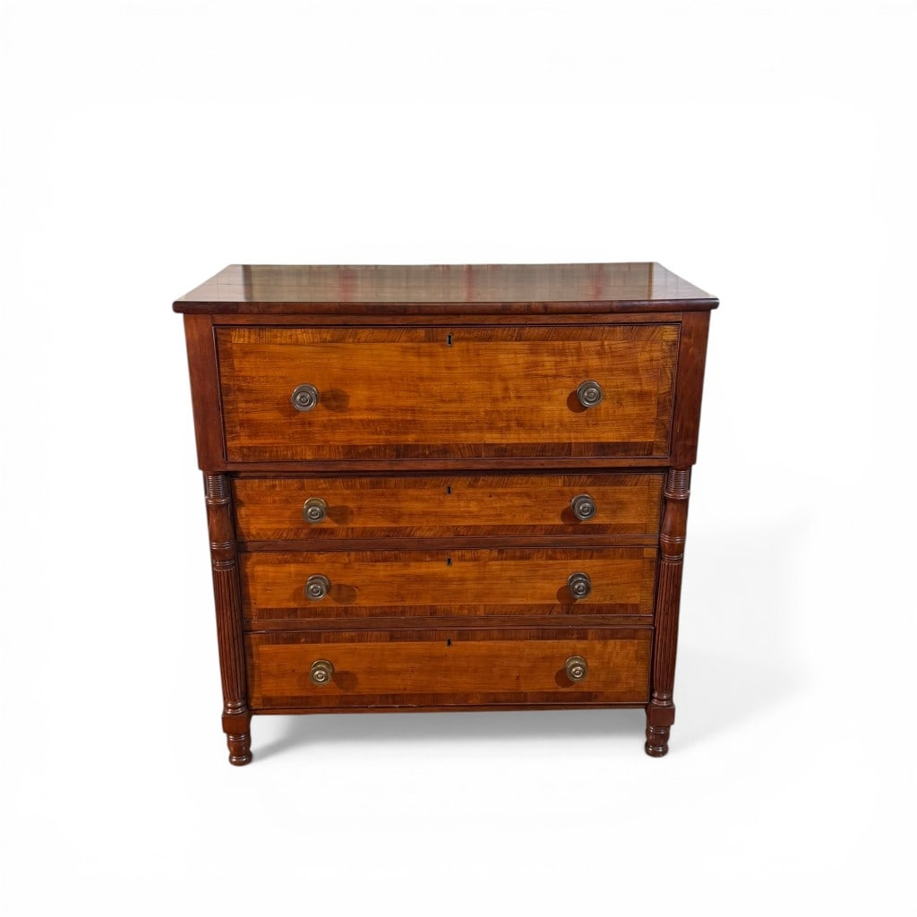 Pennsylvania Federal Figured Cherry Butler’s Desk / Chest, Early 19th Century (1 of 13)