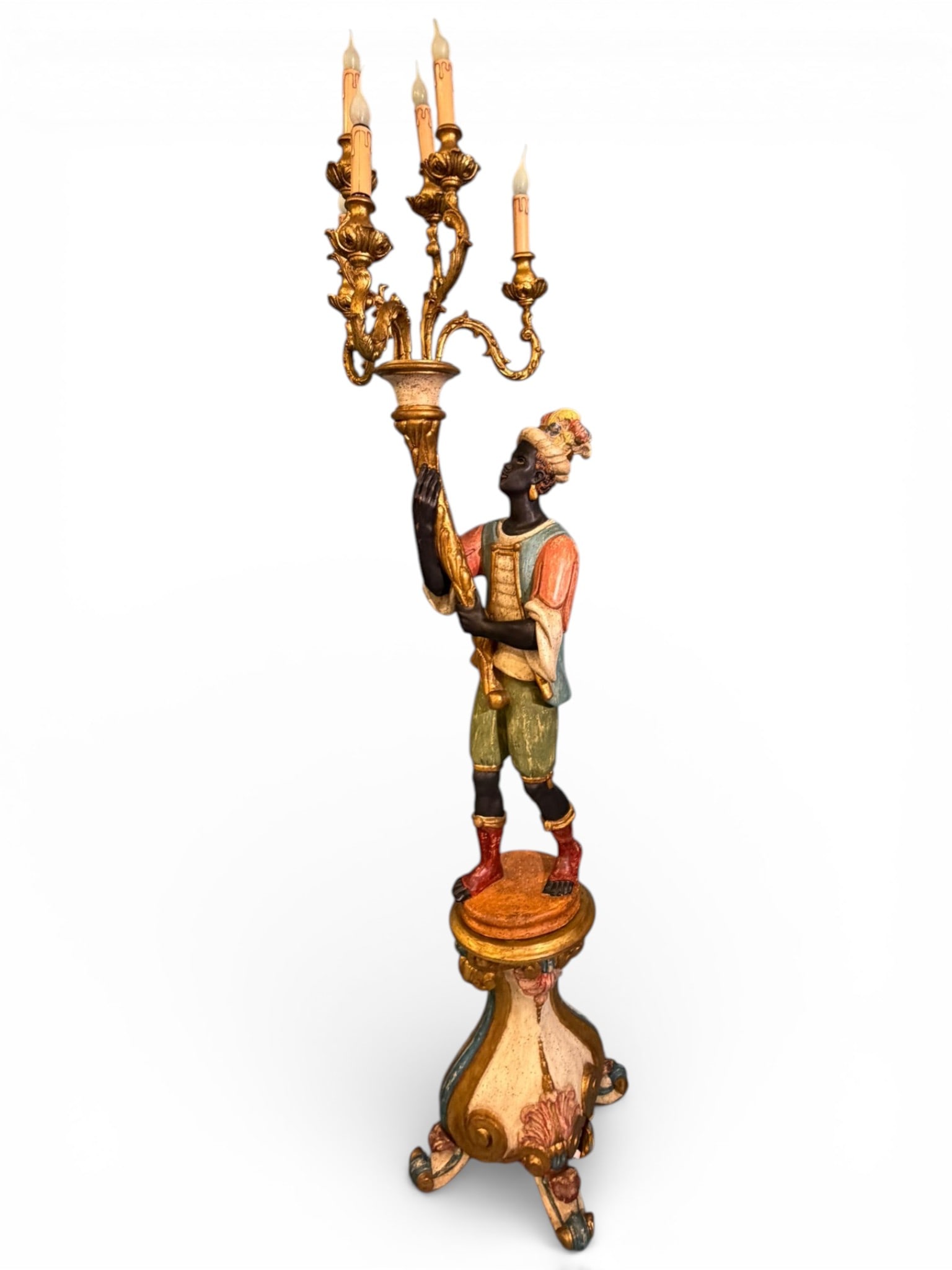 Italian Blackamoor Figural Floor Lamp / Torchère, early 20th century (1 of 6)