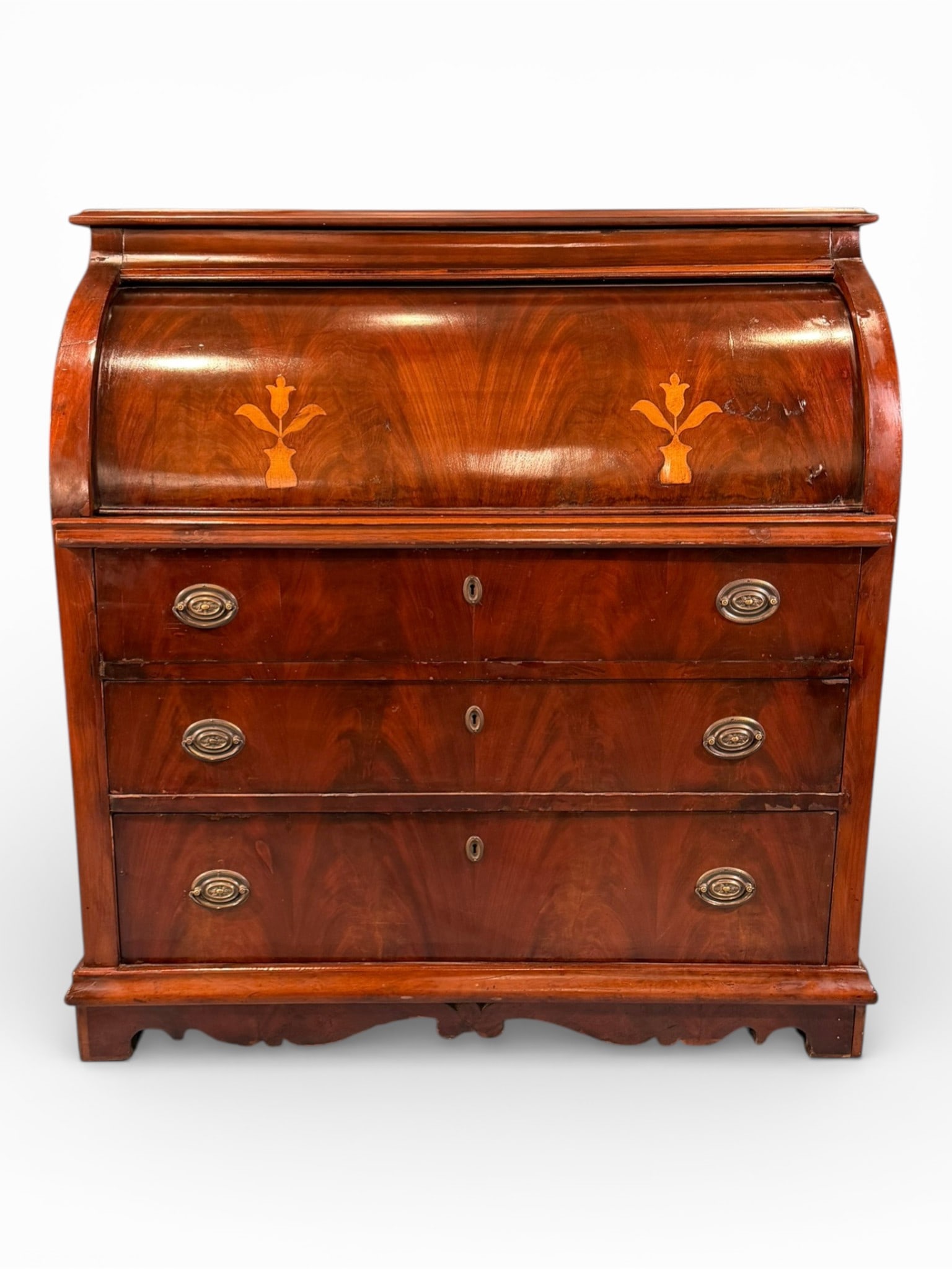 American Federal Mahogany Cylinder Desk, early 19th century (1 of 11)