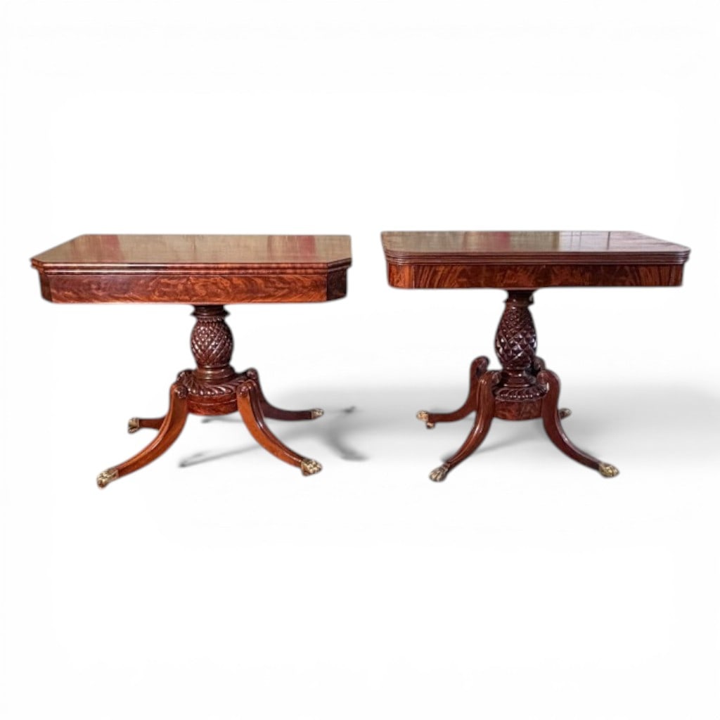 Near Pair of Salem, Massachusetts Federal Mahogany Card Tables (1 of 15)