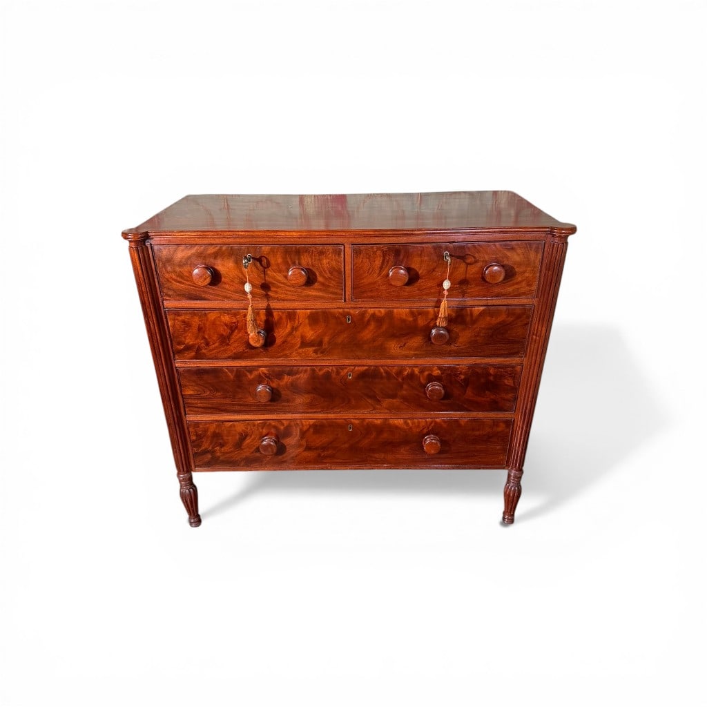 American Classical NY Figured Mahogany Chest of Drawers (1 of 9)