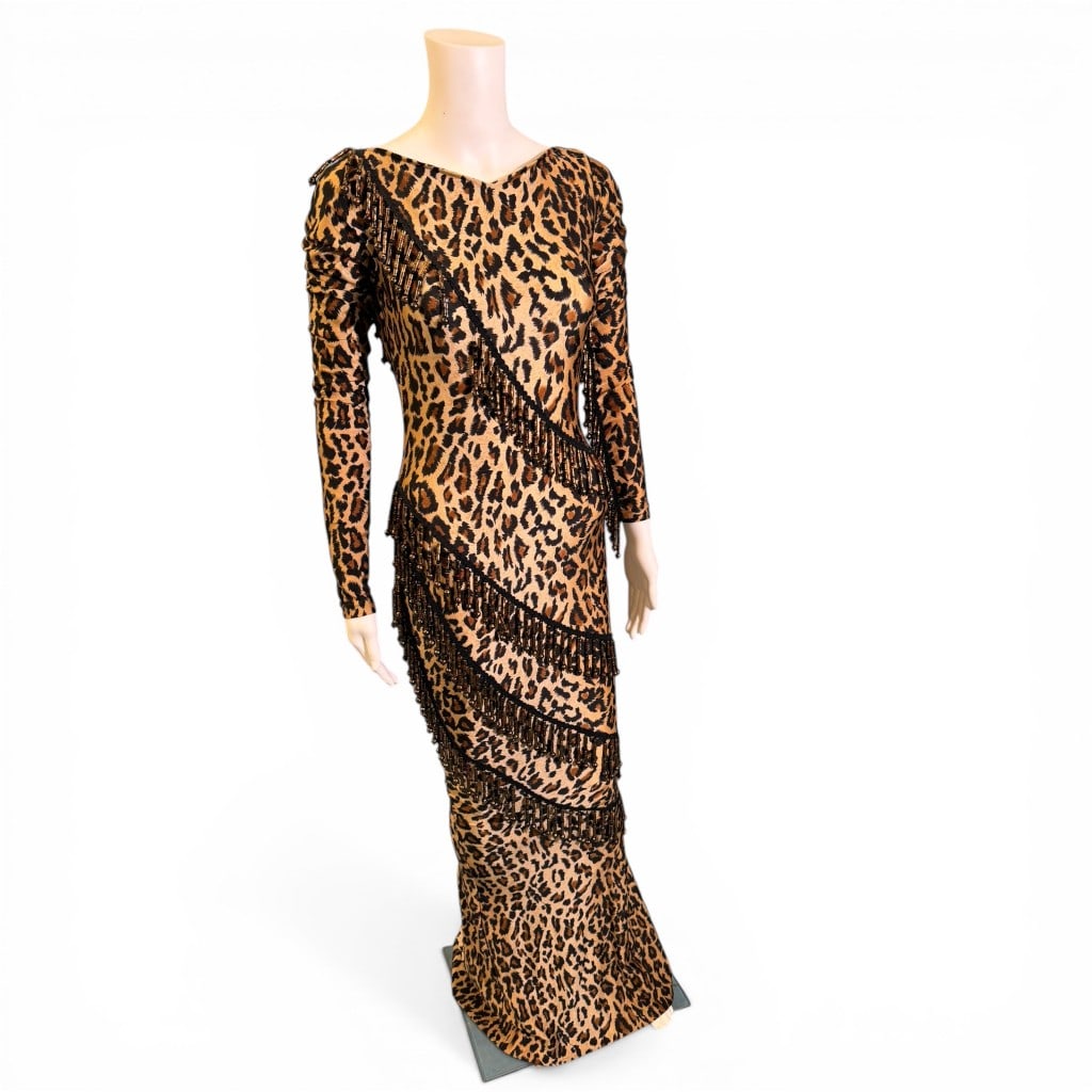 Whitney Houston Stage-Worn Leopard Print Beaded Gown (1 of 6)