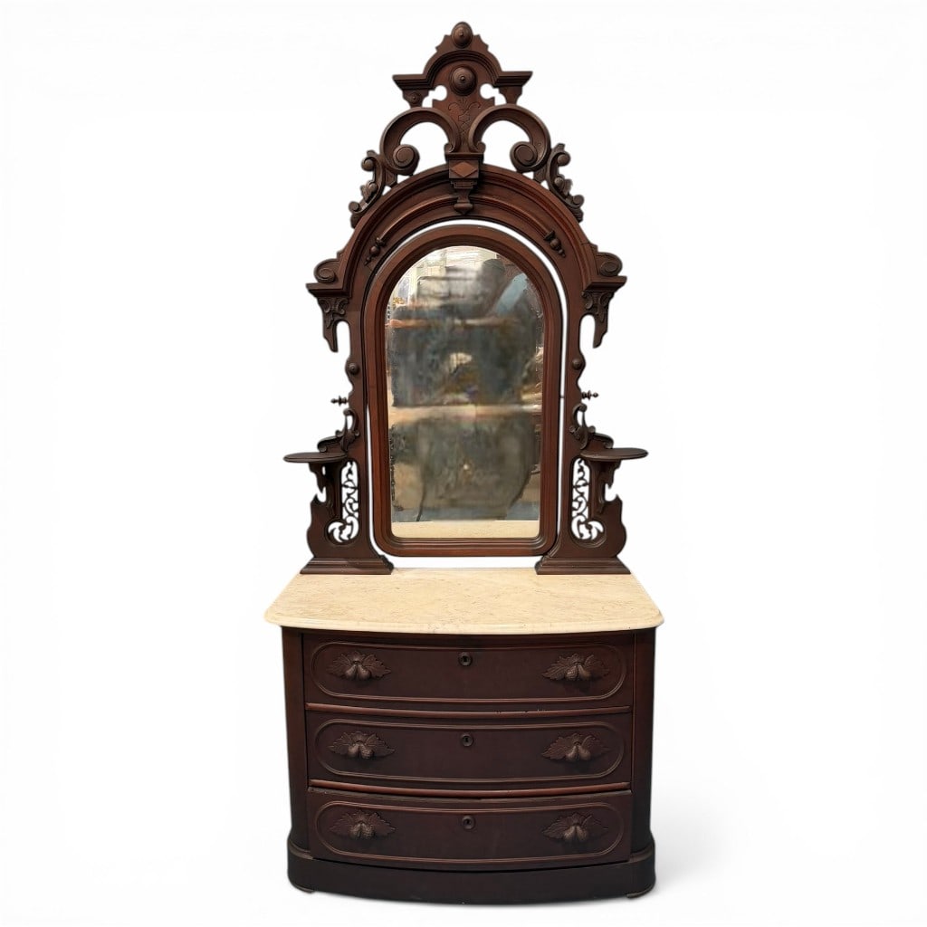 Victorian Renaissance Revival Marble Top Dresser with Mirror (1 of 3)