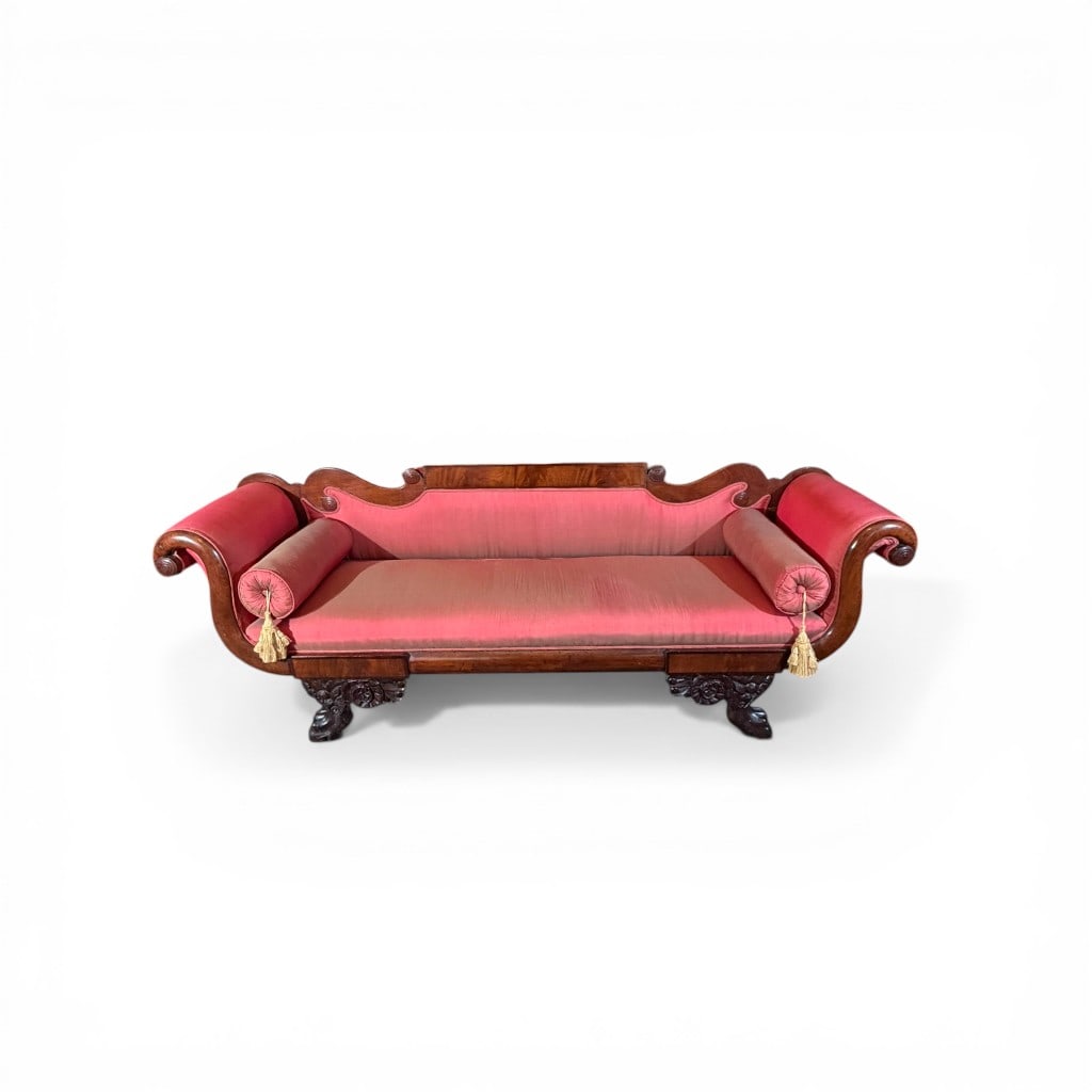 American Classical Mahogany Scroll-Arm Sofa, New York (1 of 8)