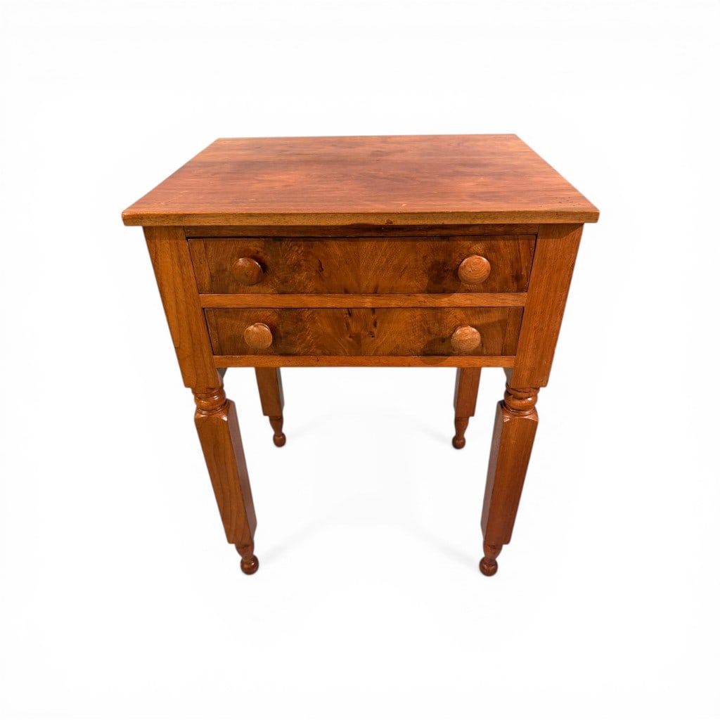 American Sheraton Cherry Two-Drawer Stand with Block Legs (1 of 7)