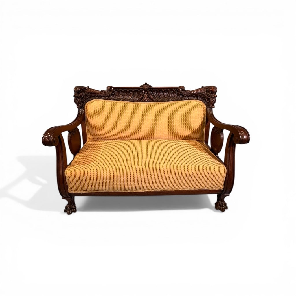 Karpen Carved Mahogany Loveseat (1 of 8)