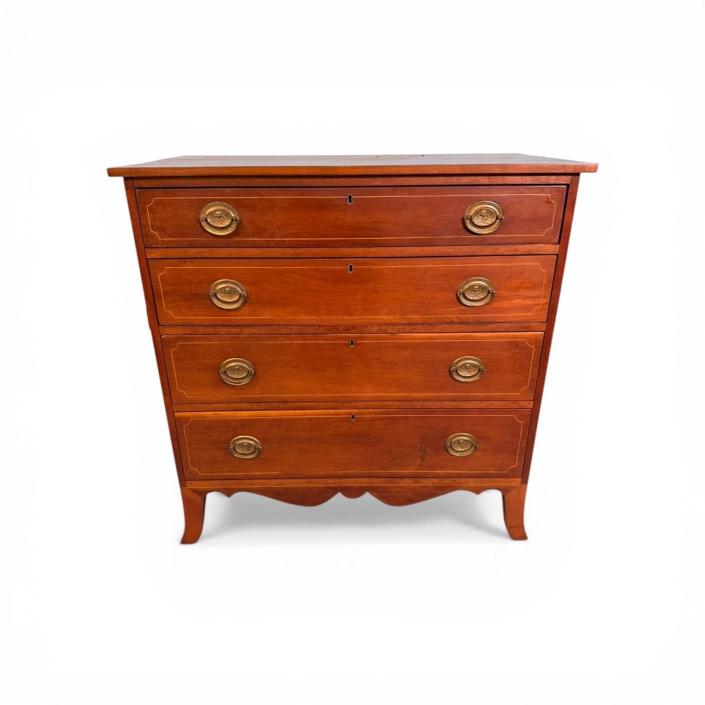 American Federal Hepplewhite Inlaid Cherry Chest of Drawers (1 of 5)