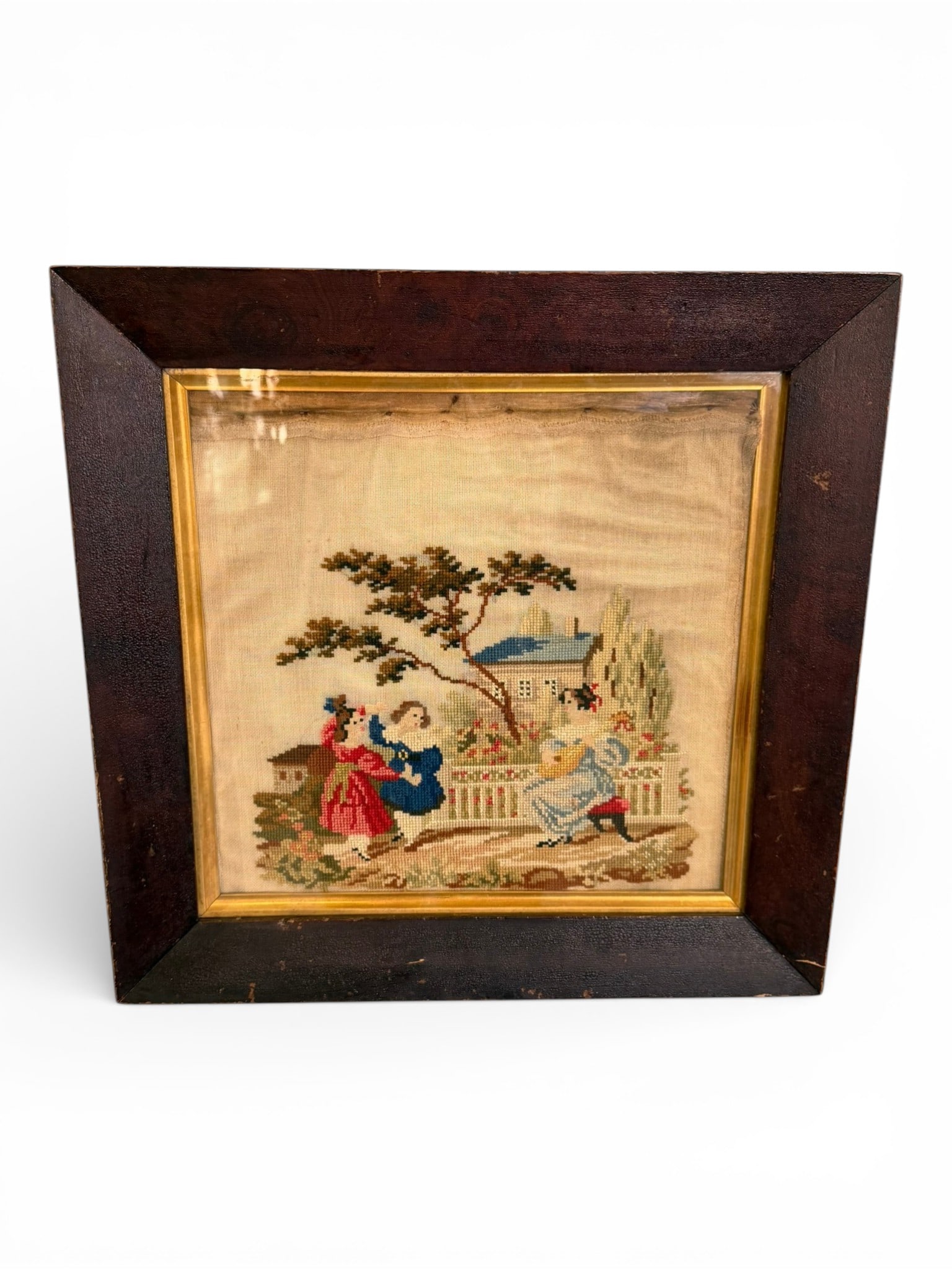 Victorian Needlework Picture, Possibly Vermont, Circa 1860 (1 of 5)