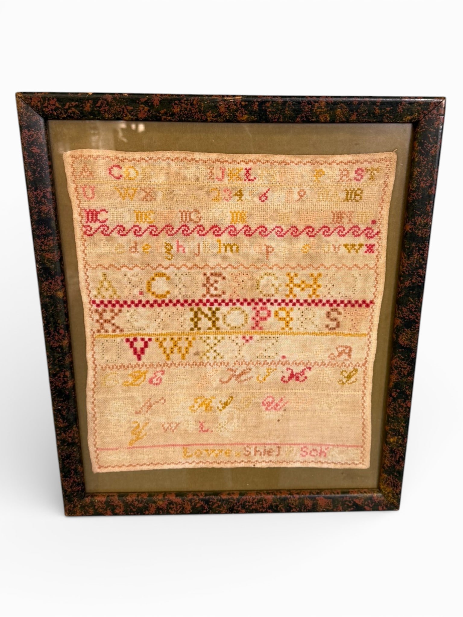 New England Schoolgirl Needlework Sampler, Late 19th Century (1 of 3)