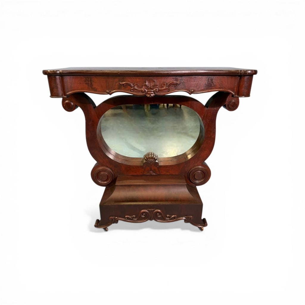 American Empire Mahogany Pier Table with Mirror, Mid-19th Century (1 of 6)