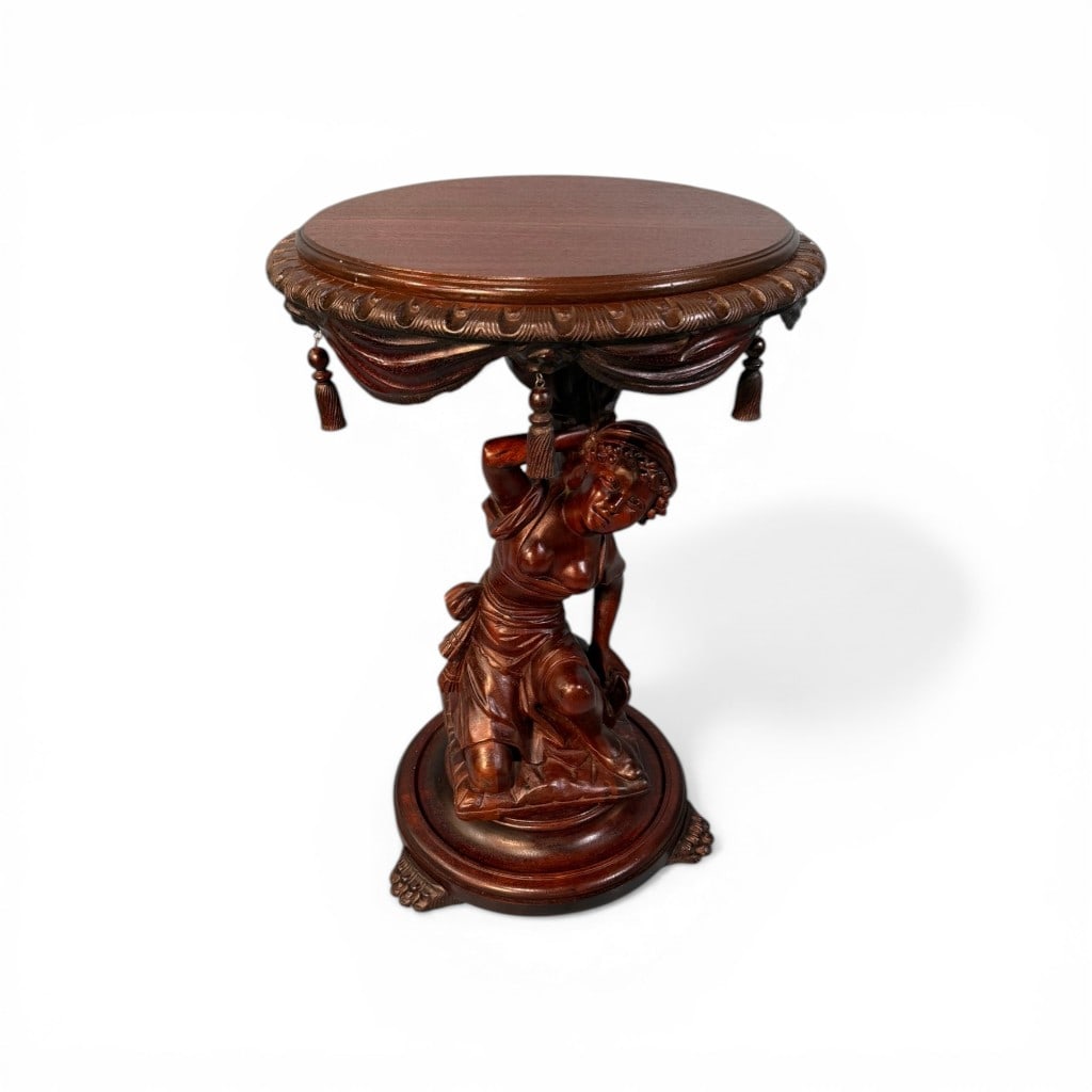 Victorian Carved Figural Pedestal Table (1 of 5)