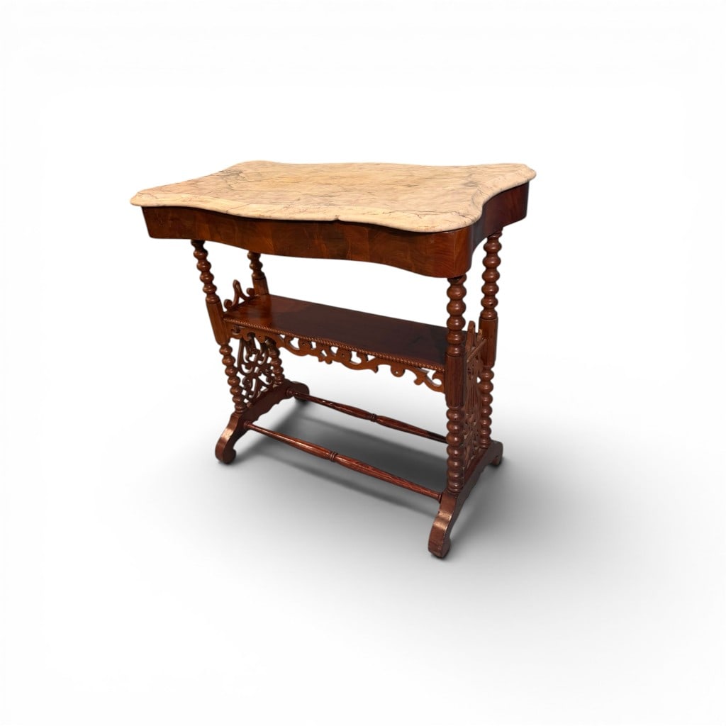 Victorian Marble-Top Side Table - 3