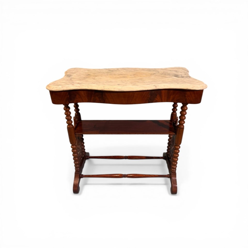 Victorian Marble-Top Side Table - 4