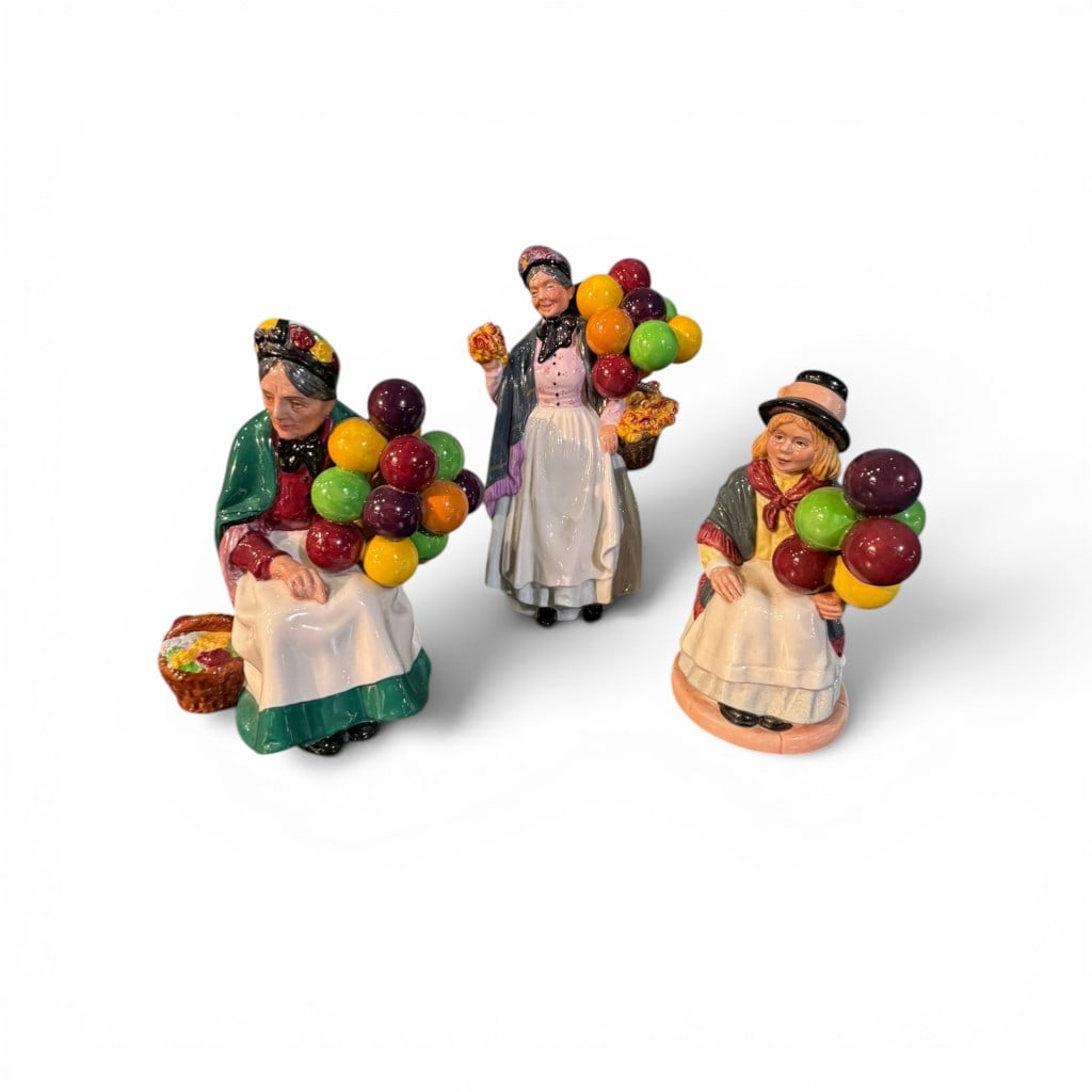 Royal Doulton Figural Group: Balloon Series including Old Balloon Seller, Balloon Lady, Balloon Girl (1 of 3)