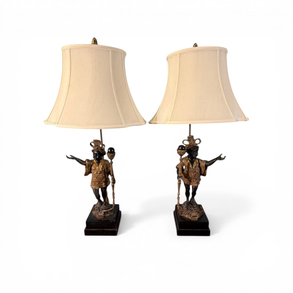 Pair of Blackamoor Figural Table Lamps, Early 20th Century (1 of 4)