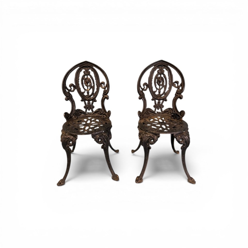 Pair of Victorian Cast Iron Garden Chairs (1 of 9)