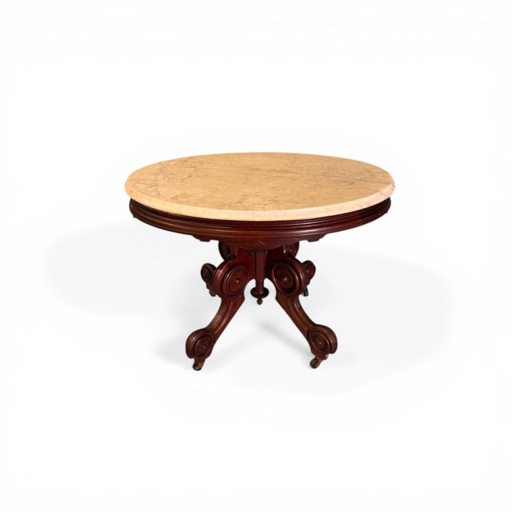Victorian Marble-Top Parlor Table (1 of 5)