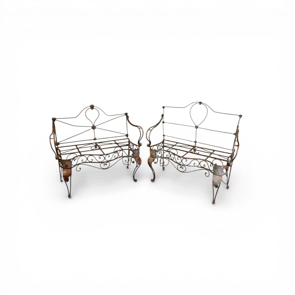 Pair of Victorian Wrought Iron Garden Benches (1 of 4)