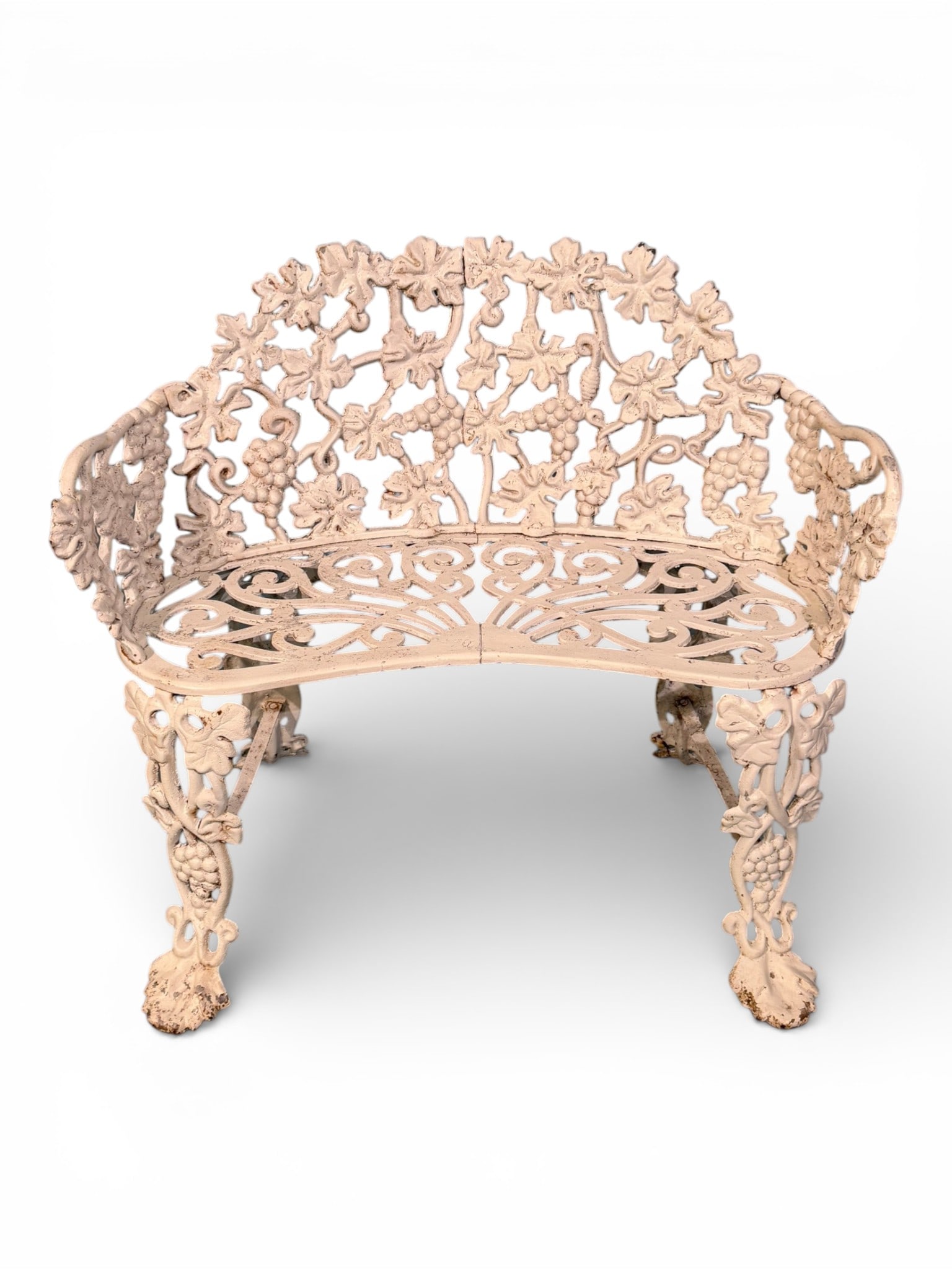 Cast Iron Garden Bench with Grape and Vine Motif (1 of 4)