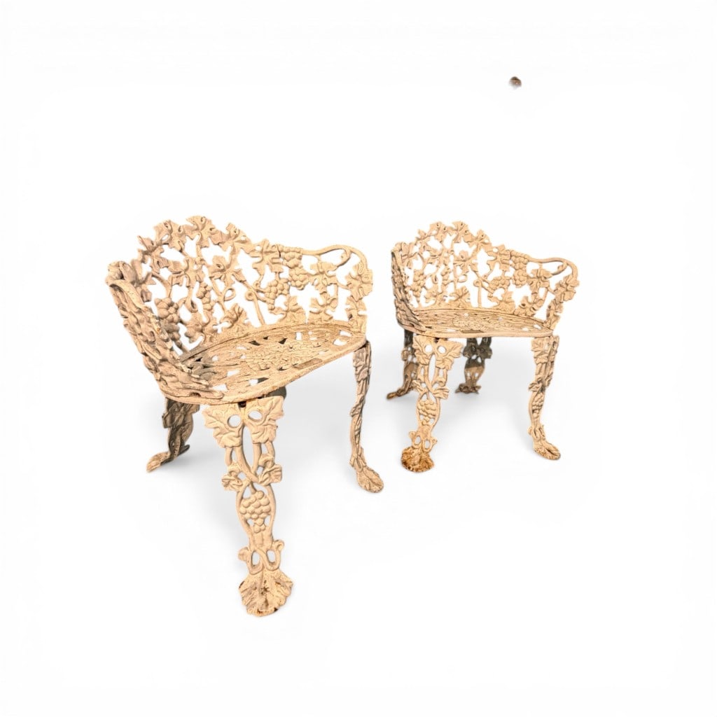 Pair of Cast Iron Garden Chairs with Grapevine Motif (1 of 4)