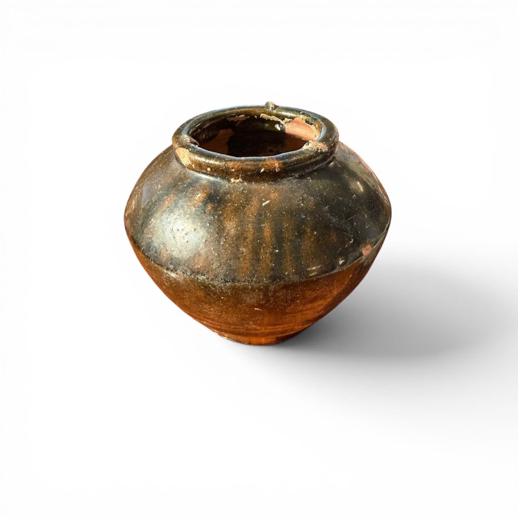 Chinese Brown-Glazed Earthenware Storage Jar, Han Dynasty (1 of 4)