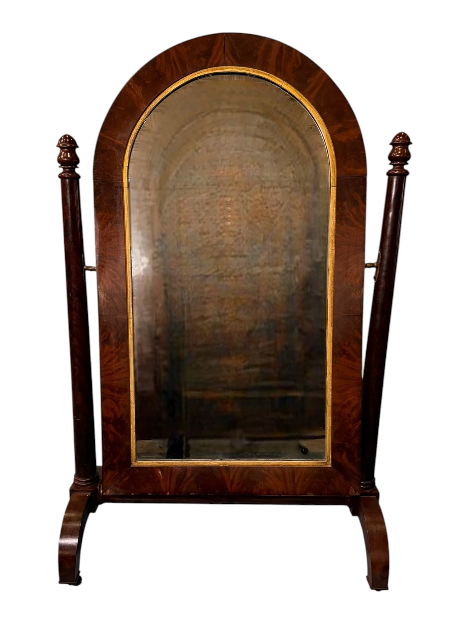 American Empire Cheval Mirror, ca. 1840 (1 of 4)