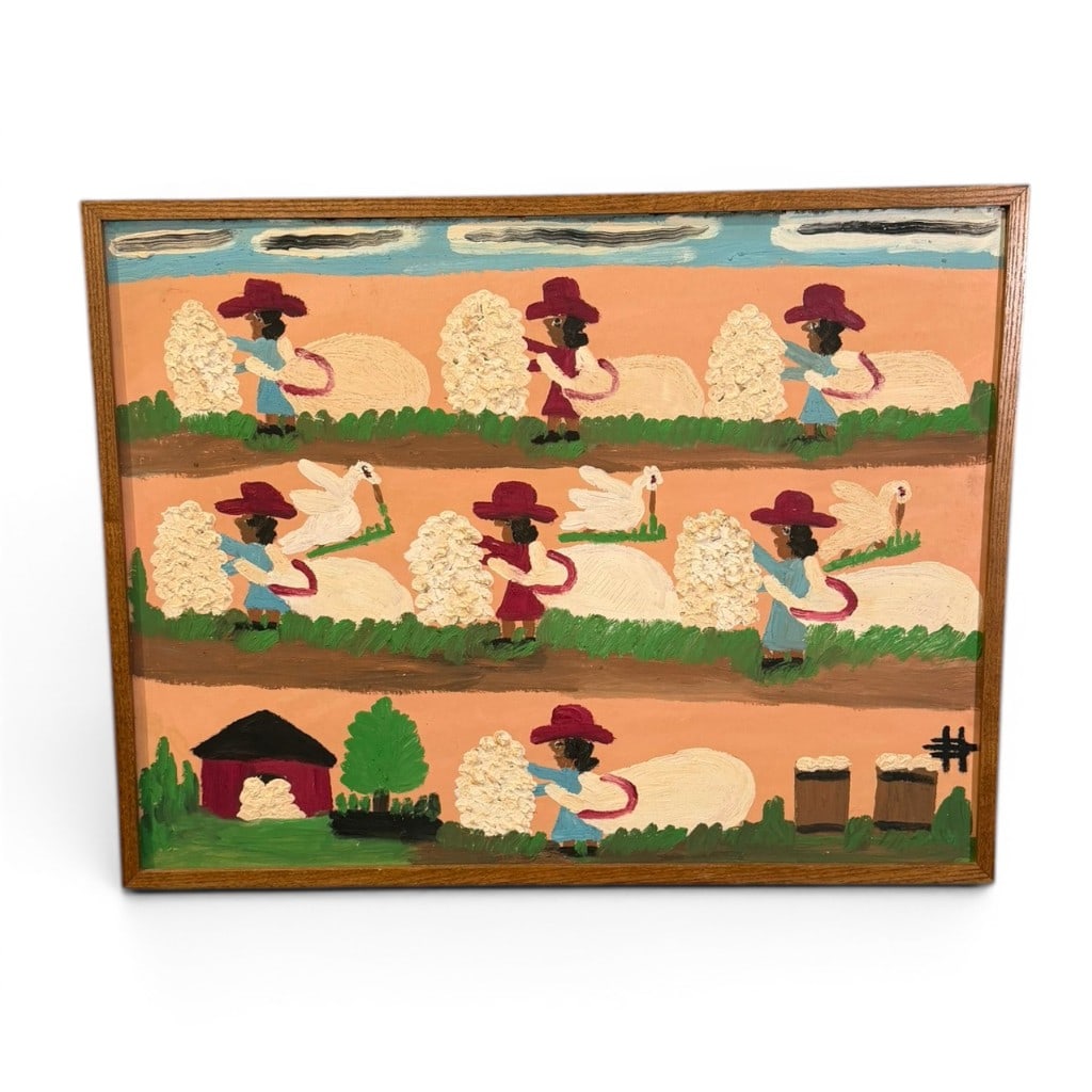 Clementine Hunter, American/Louisiana, 1886/87-1988, Picking Cotton, 1981 (1 of 8)