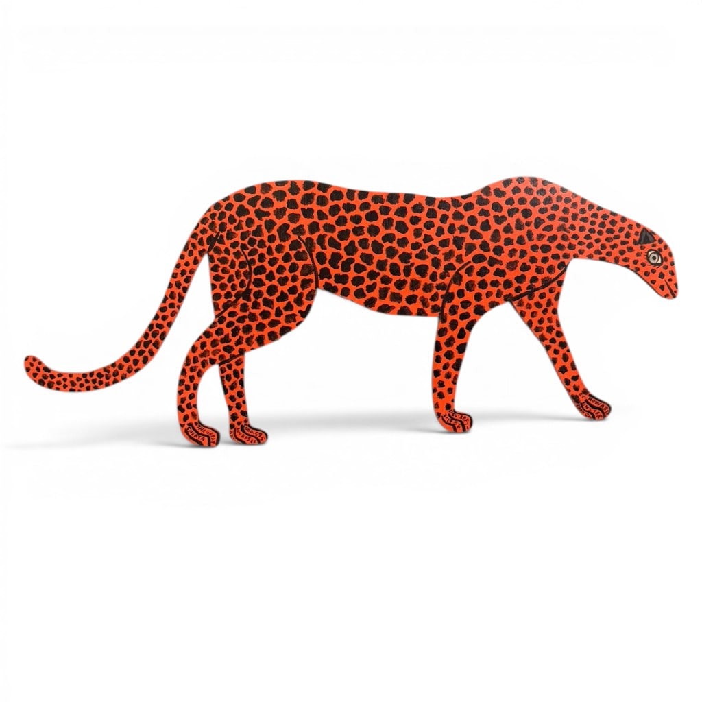 Howard Finster, The Great Cheata, Painted Folk Art Cheetah Cutout, 1986 (1 of 7)