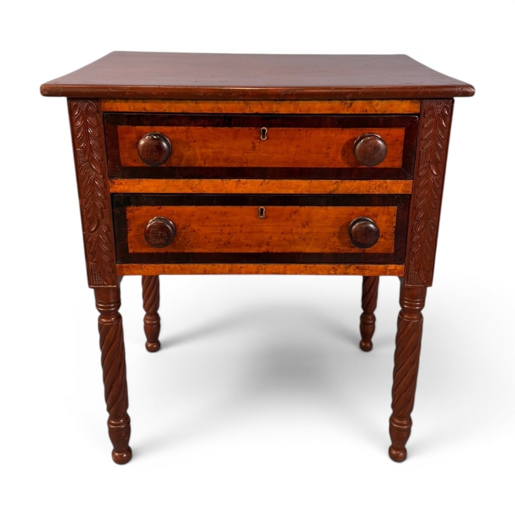 American Sheraton Mixed-Wood Two-Drawer Work Table, circa 1830 (1 of 9)