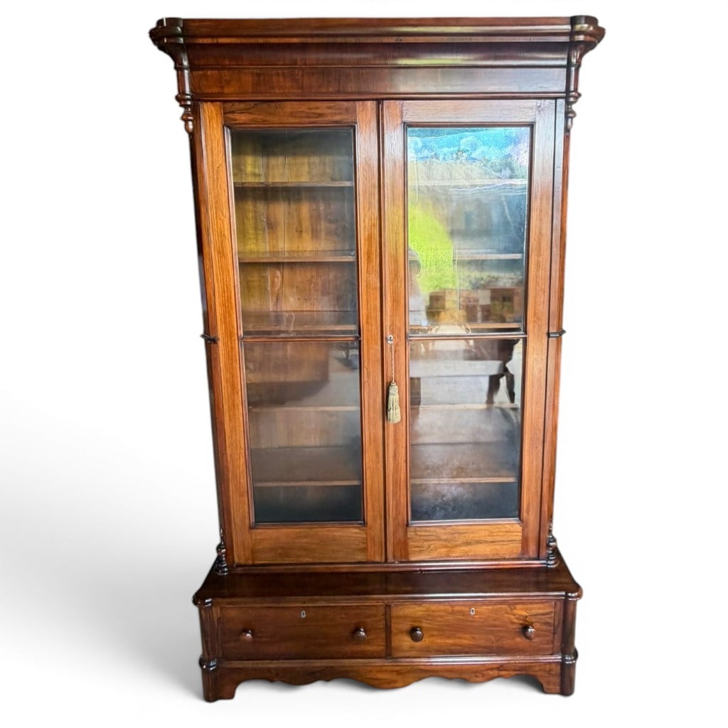 American Classical Rosewood Display Cabinet / Library Bookcase, 19th Century (1 of 7)