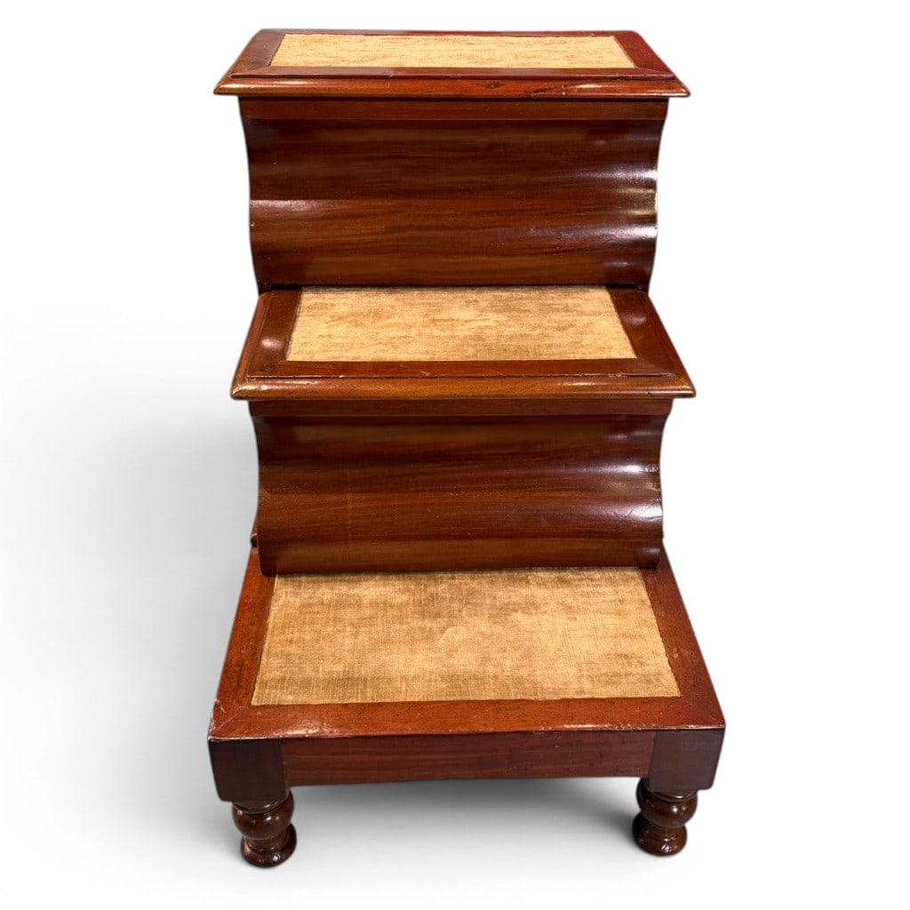 Mahogany Bed Steps with Commode - 2
