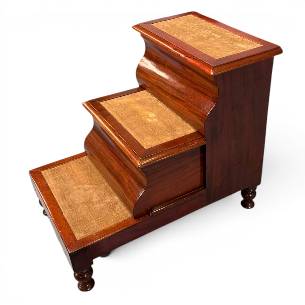 Mahogany Bed Steps with Commode - 3