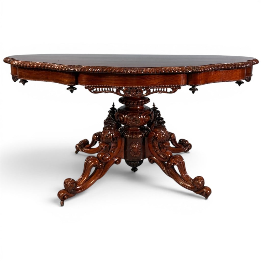 Rococo Revival Carved Rosewood Center Table, American, mid-19th century (1 of 9)