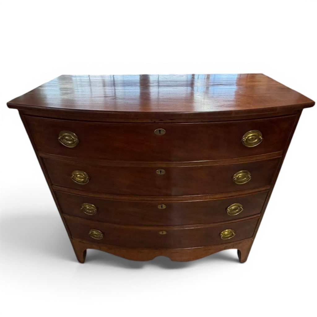 Connecticut Federal Cherry Bowfront Chest of Drawers, circa 1800-1810 (1 of 9)