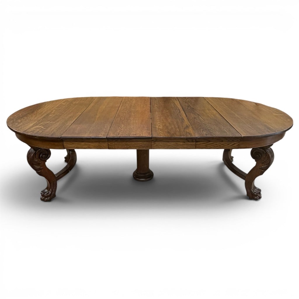 Carved Oak Renaissance Revival Extension Dining Table, Attr. to R.J. Horner (1 of 6)