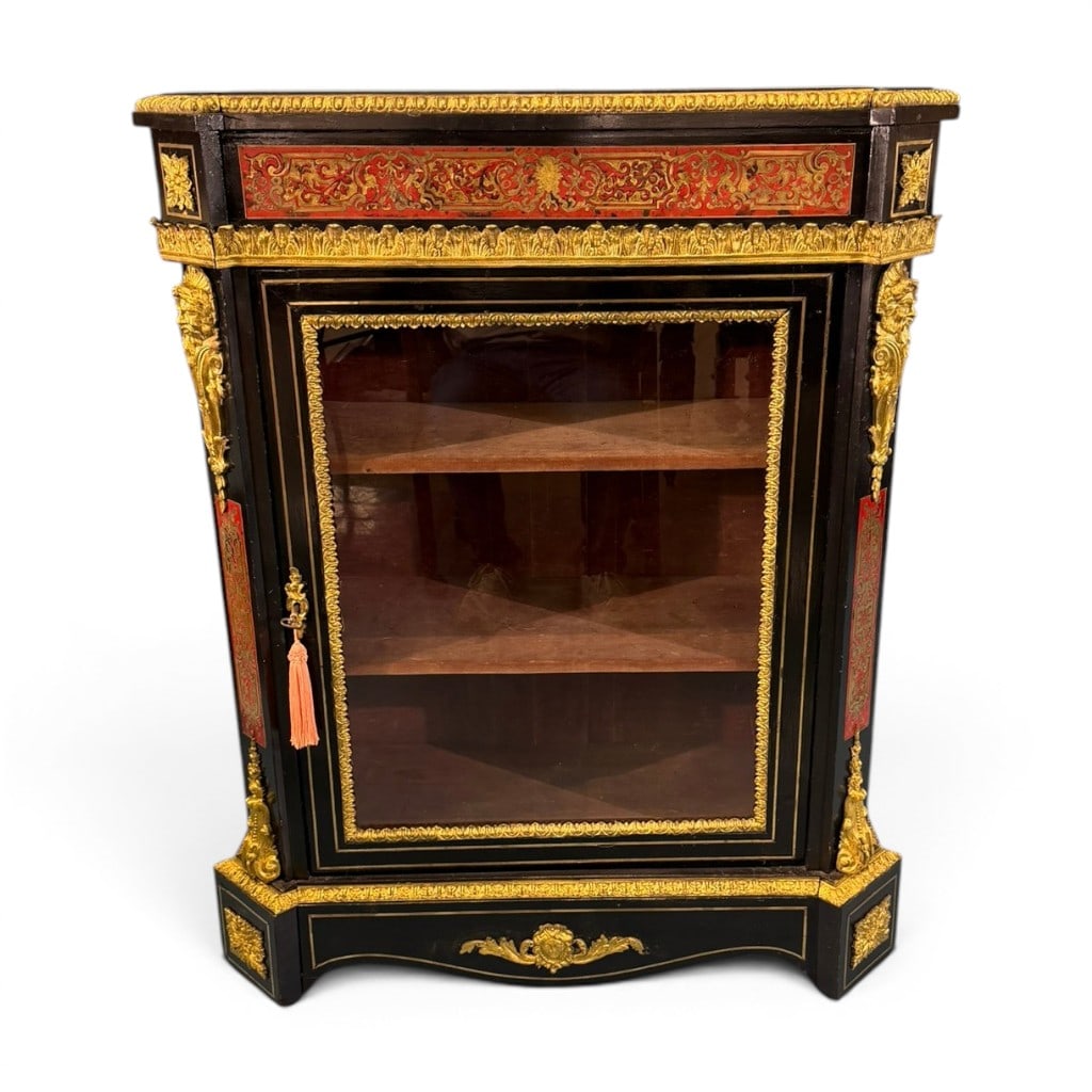 French Napoleon III Ebonized and Gilt-Bronze Mounted Display Cabinet, 19th Century (1 of 8)