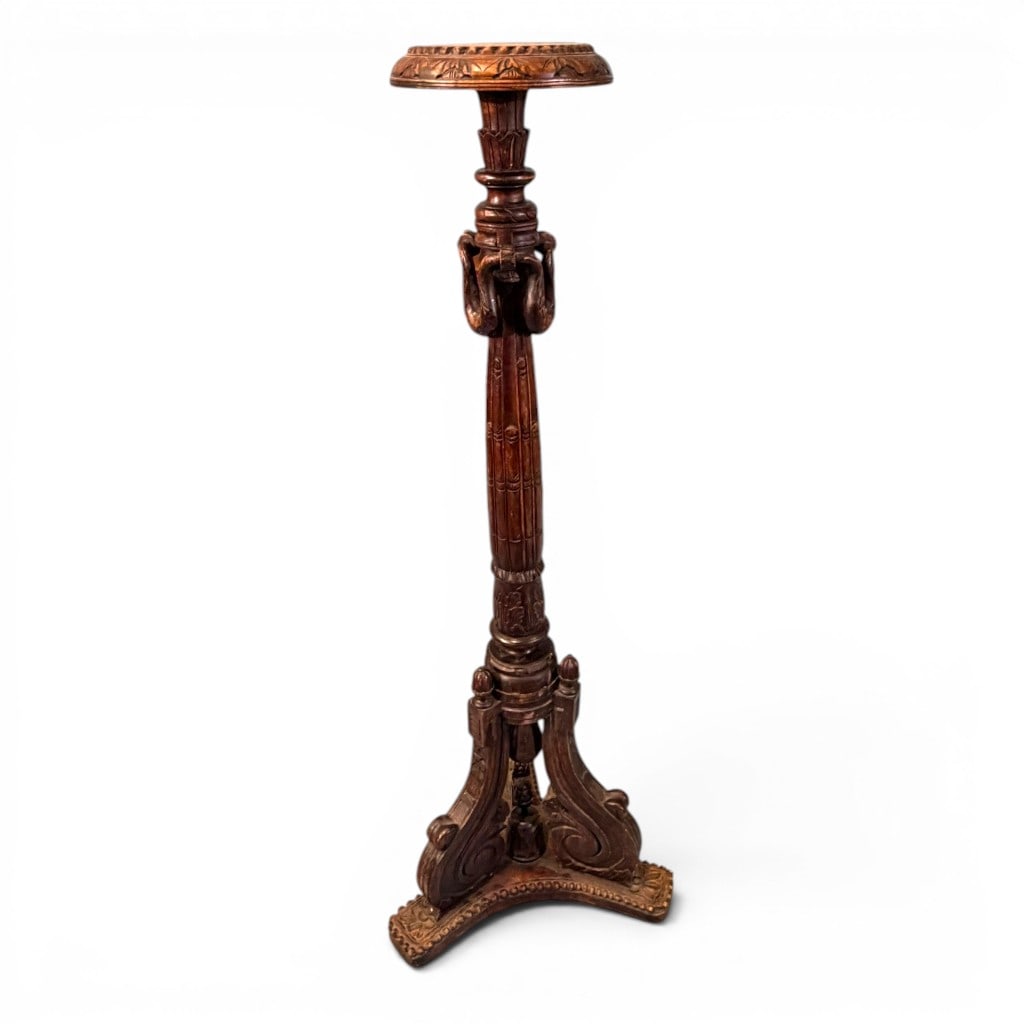 Carved Renaissance Revival Pedestal Stand (1 of 6)