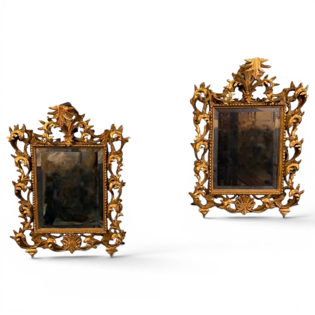 Pair of Italian Rococo Revival Giltwood Mirrors, Late 19th/Early 20th Century (1 of 5)