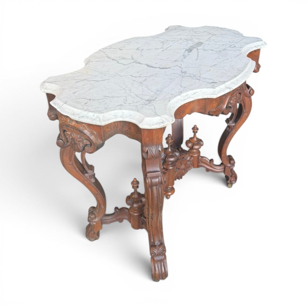 Victorian Marble-Top Parlor Table - 5