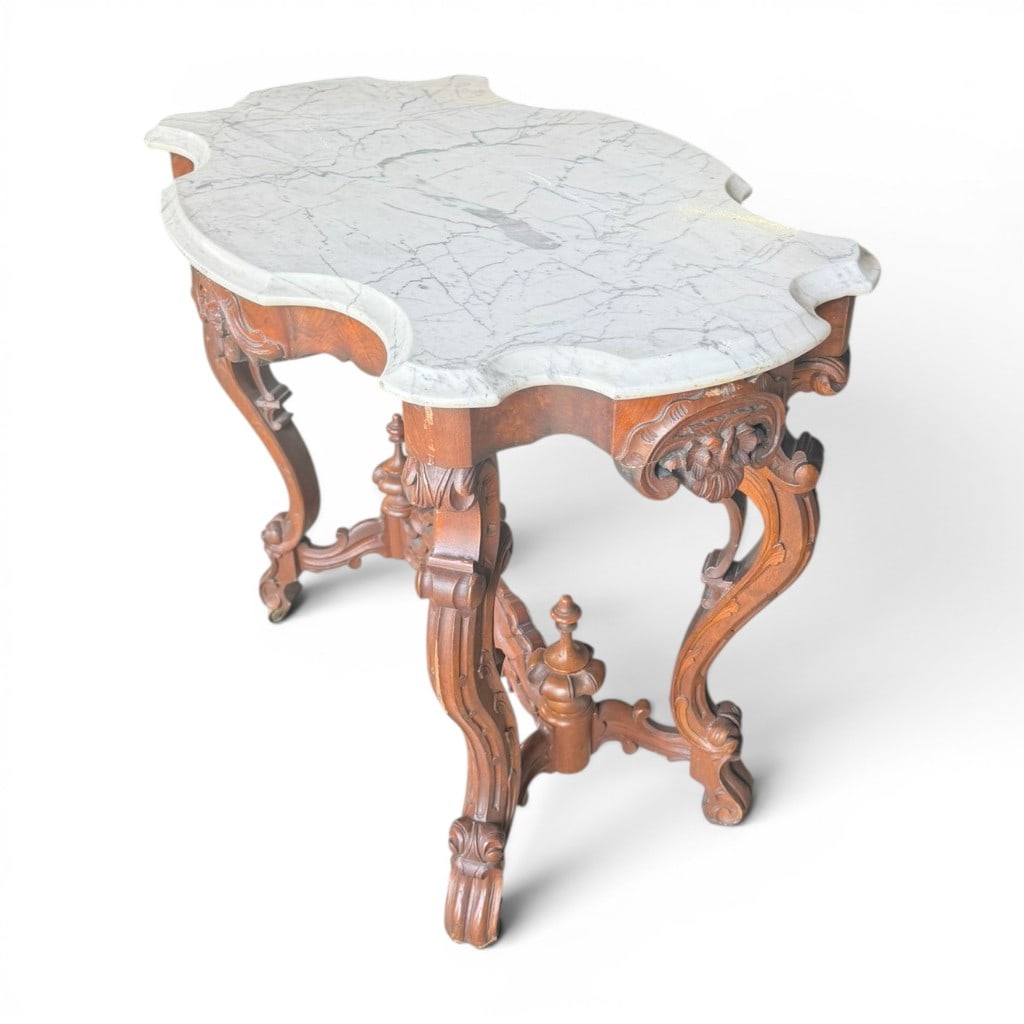 Victorian Marble-Top Parlor Table - 6