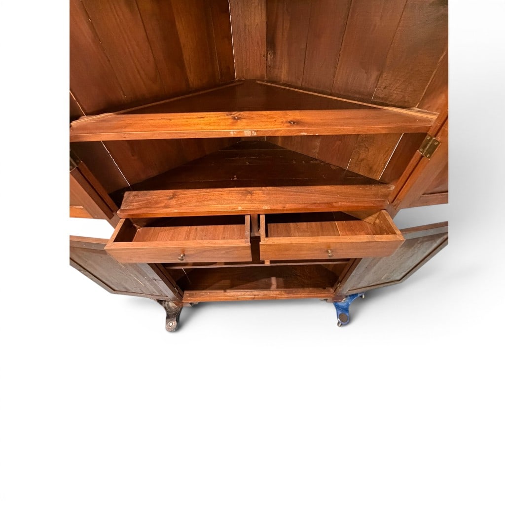 Southern Primitive Cherry Corner Cupboard - 3