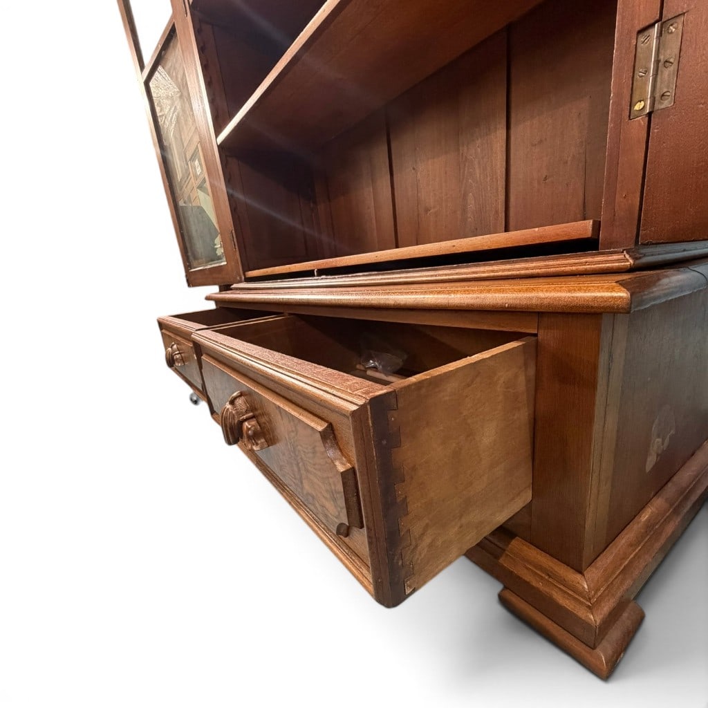 Victorian Walnut Two-Door Bookcase - 5